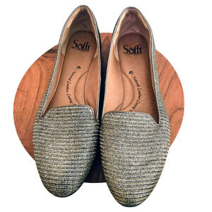 Sofft pewter glitter ballet slip on shoes slippers 8.5
